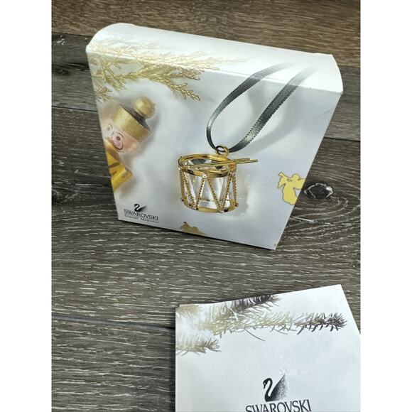 Swarovski Crystal Drum Christmas Ornament 2001 IN BOX 235894 - Picture 10 of 12